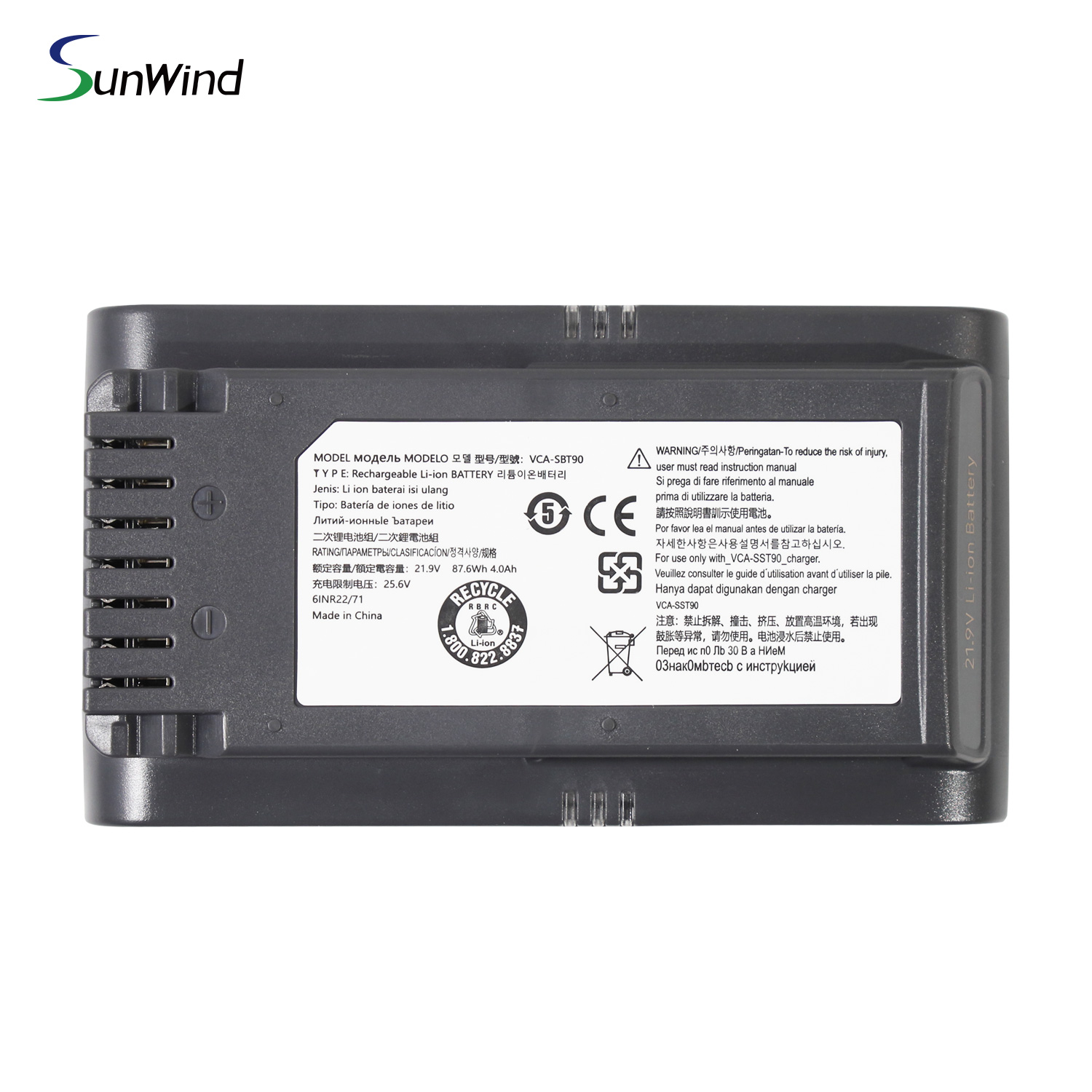 21.6V 4000mAh Replacement Battery for Samsung Jet 90 / Jet 90 Pet Eco-friendly Lithium Battery Vacuum Cleaner Battery