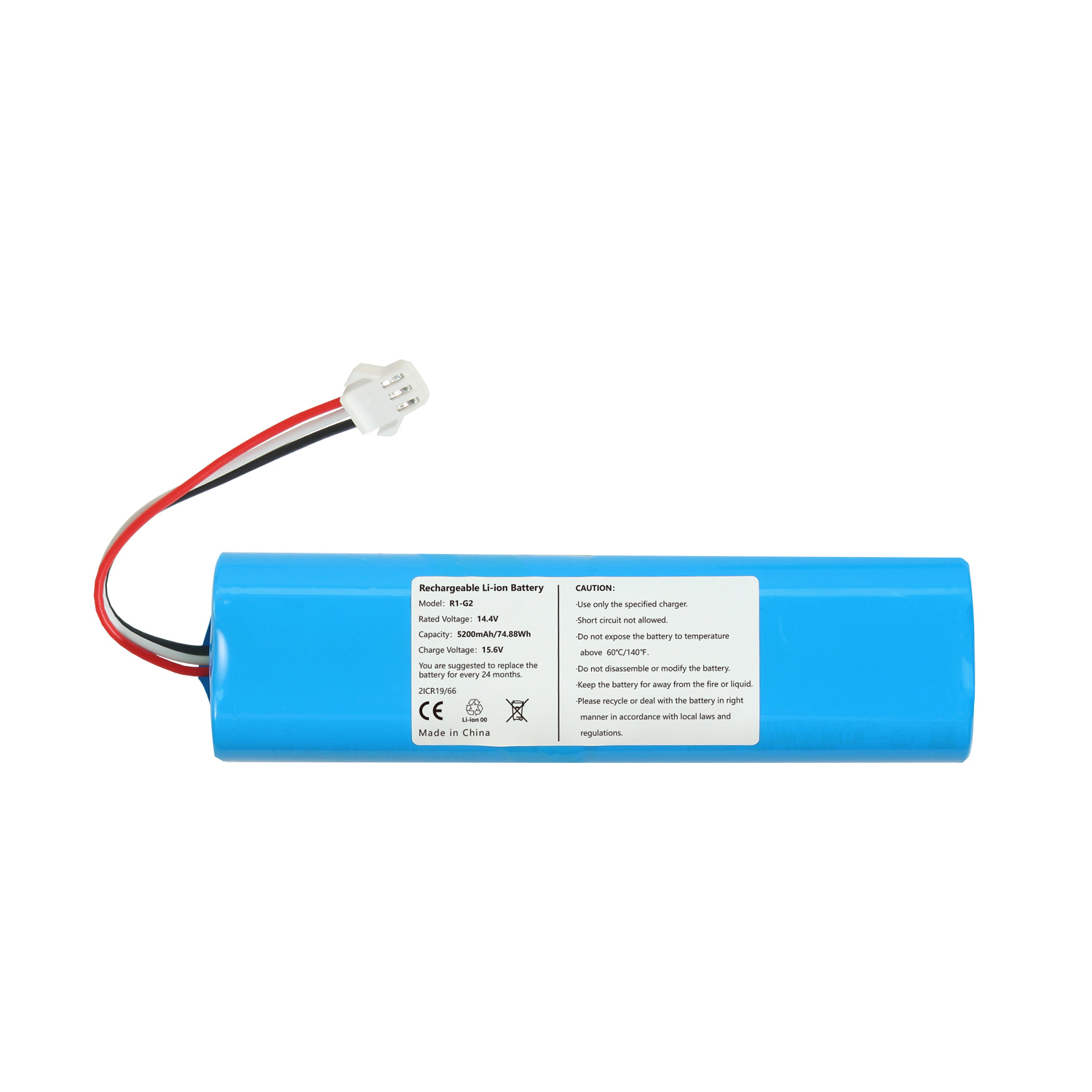 Vacuum Cleaner Sweeper Replacement Sweeper Battery for Lydsto R1 G2 18650 14.4V 5200mAh Sweeper Cleaner Battery