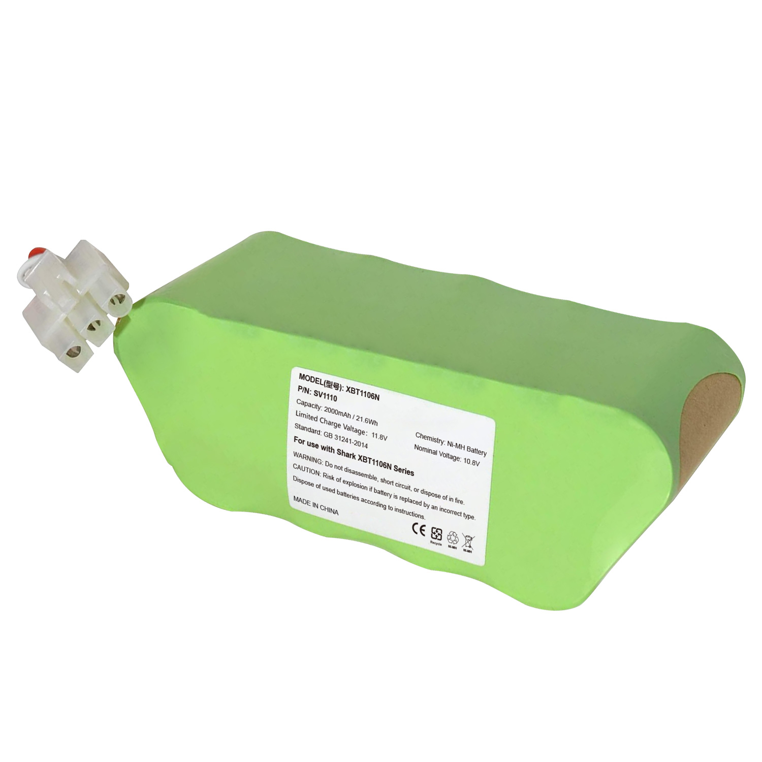11.8V 2000mAh Rechargeable Lithium Battery for Shark XBT1106N SV1110 SV1106N SV1110N SV11O6N Navigator Cordless Vacuum Battery