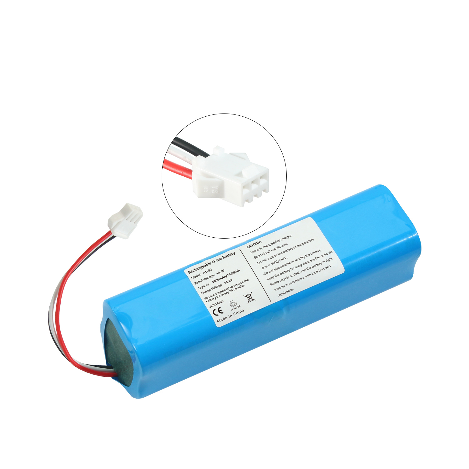 Vacuum Cleaner Sweeper Replacement Sweeper Battery for Lydsto R1 G2 18650 14.4V 5200mAh Sweeper Cleaner Battery