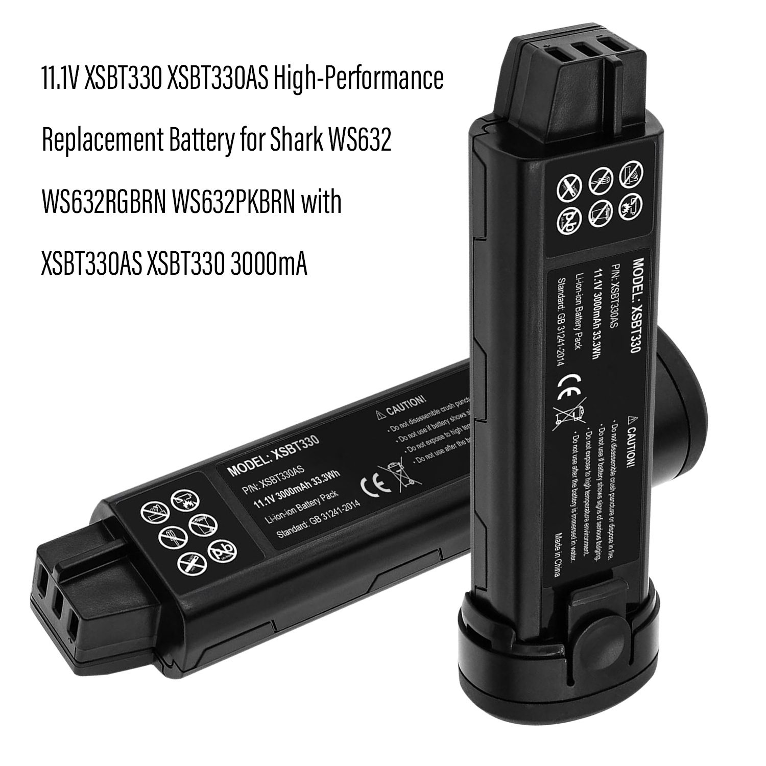 11.1V 3000mA CS401J XSBT330 XSBT330AS Replacement Battery for Shark WS632RGBRN WS632PKBRN Vacuum Cleaner Battery