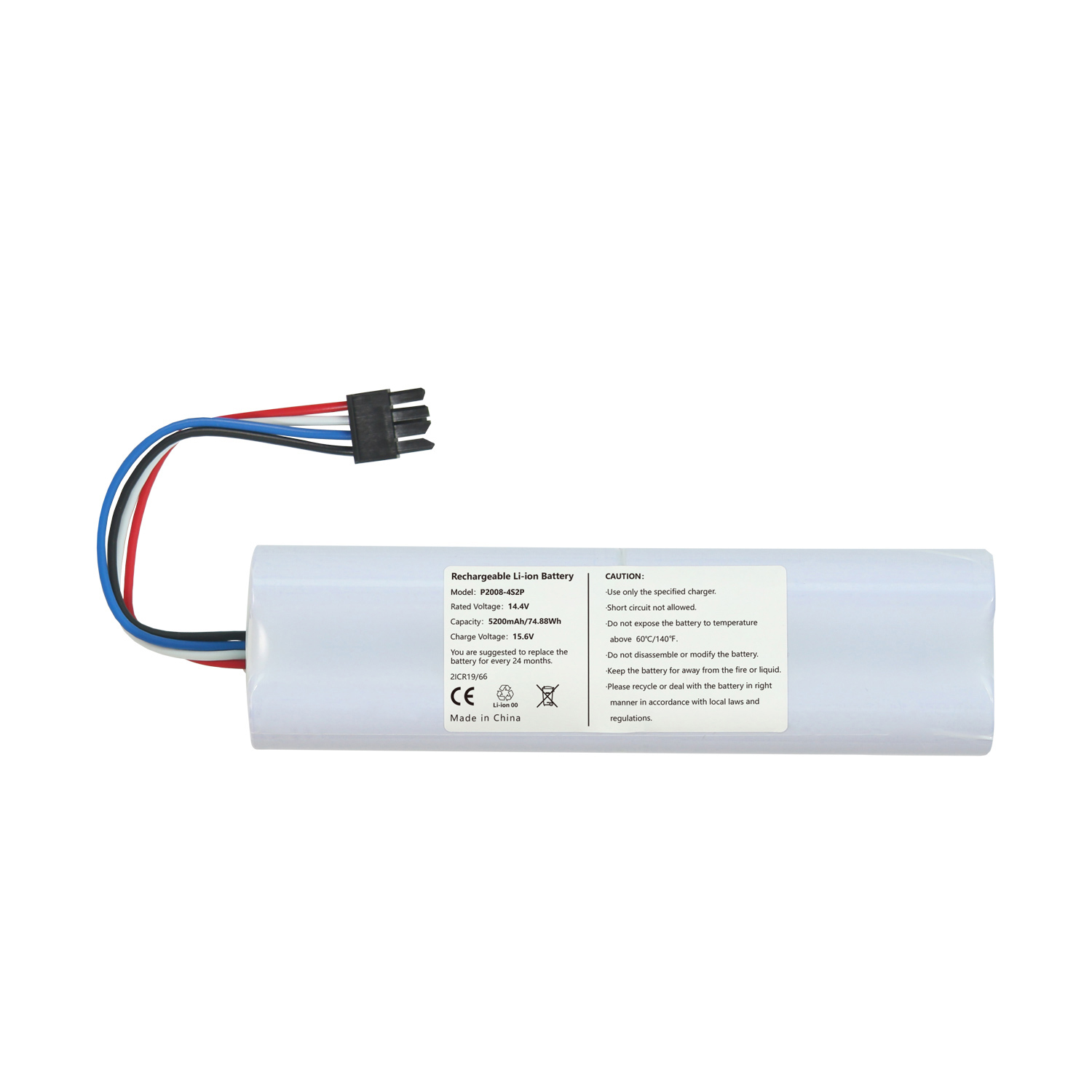 14.4V 5200mAh Lithium Ion Battery Pack for Xiaomi X10+ PLUS B101CN B105CN Sweeping Robot Vacuum Cleaner Battery
