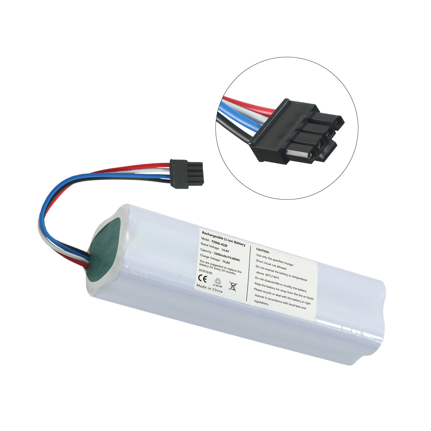 14.4V 5200mAh Lithium Ion Battery Pack for Xiaomi X10+ PLUS B101CN B105CN Sweeping Robot Vacuum Cleaner Battery