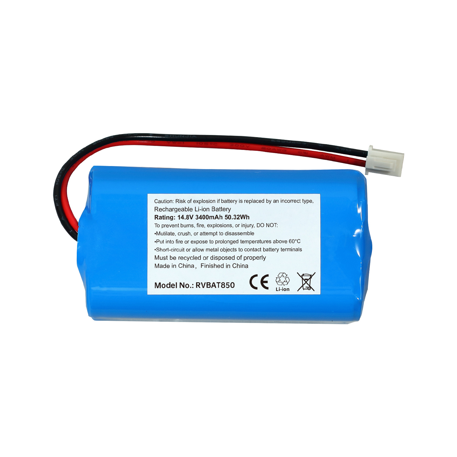 14.8V 3400mAh RVBAT850 For Shark Vacuum RVBAT850 Battery Shark Ion R75 RV761 RV1100VL RV101AE UR1000SR RV700N RV720N Sweeper Vacuum Cleaner
