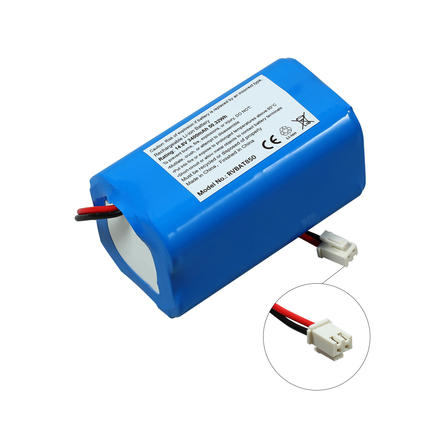 Rechargeable Lithium-ion Battery for RVBAT850 Shark RVBAT850 R75 RV761 RV850C RV1000S RV1100VL RV101AE UR1000SR RV700N RV720N 14.8V 3400mAh Sweeper Vacuum Cleaner Battery