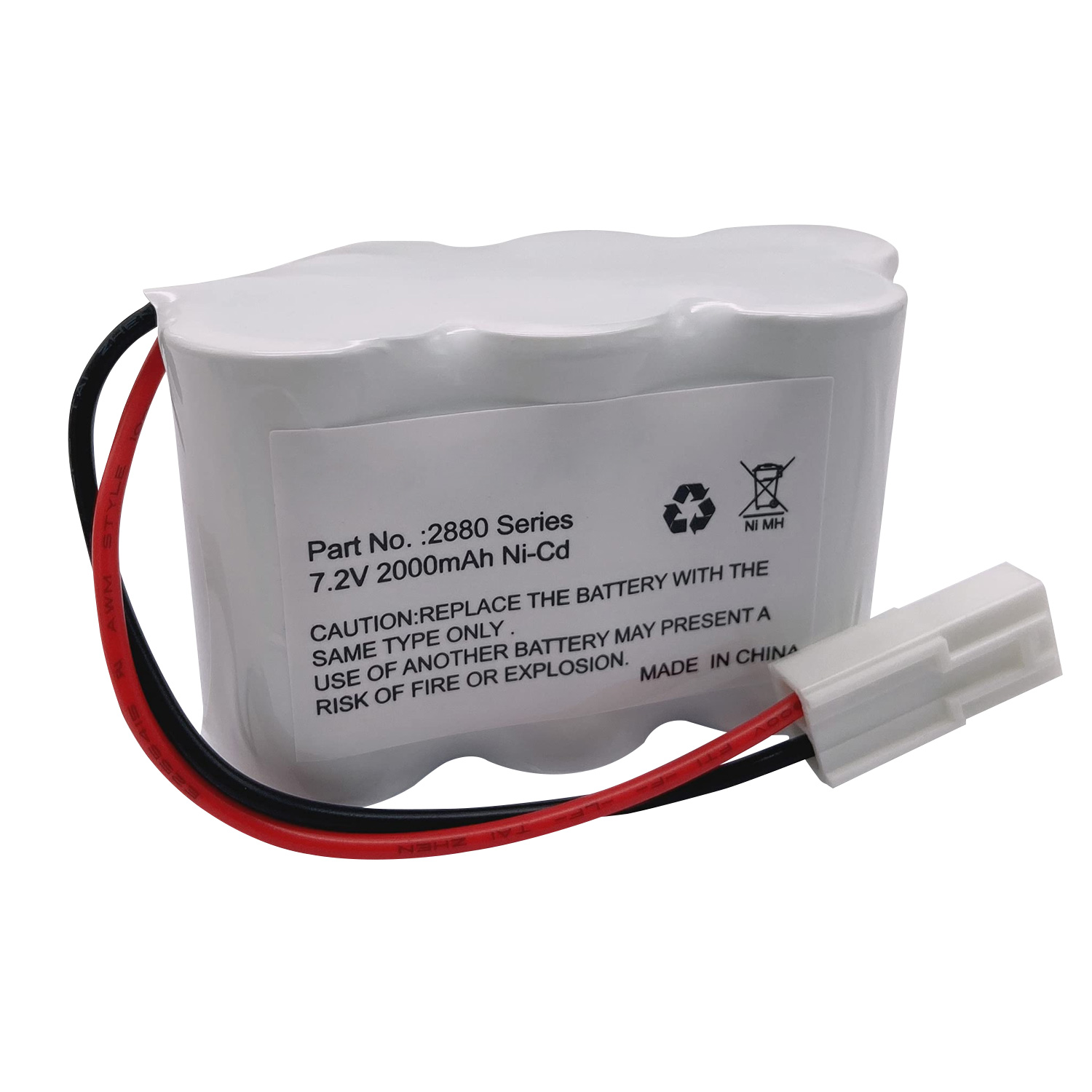 7.2V Rechargeable Ni-Cd Battery for Bissell 2880 Series Floor Sweeper Vacuum Models 2880, 2880A, 2880B, 2880C, 2880D, 2880K, 2880Q, 2880T, 2880W, 28801, 28802, 28806 Sweeper Vacuum Cleaner Battery