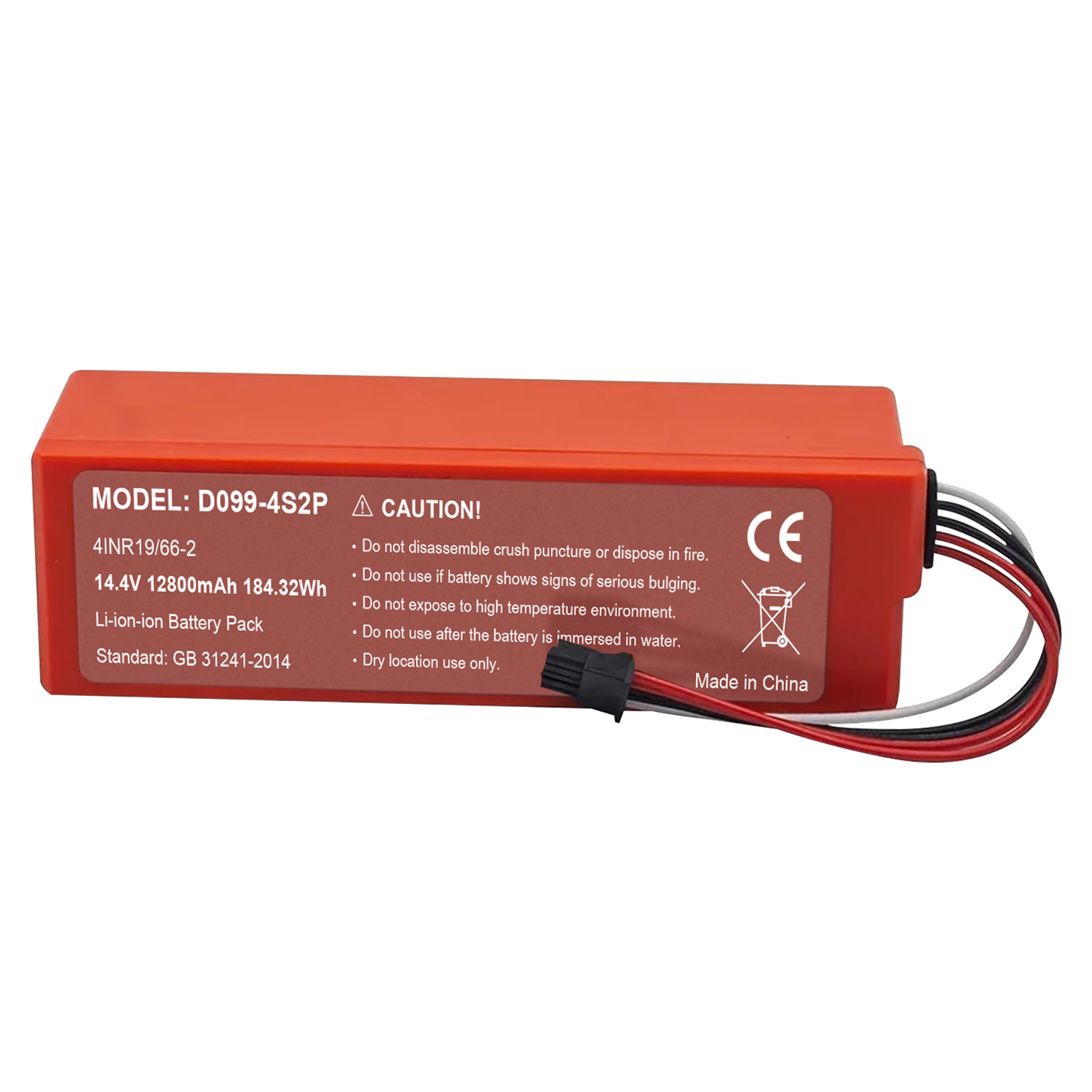 14.4V 12800mAh Replacement Lithium Ion Battery For Xiaomi Mop 2 Pro MJSTS1 C101 MJSTP D099-4S2P Robot Vacuum Cleaner Battery