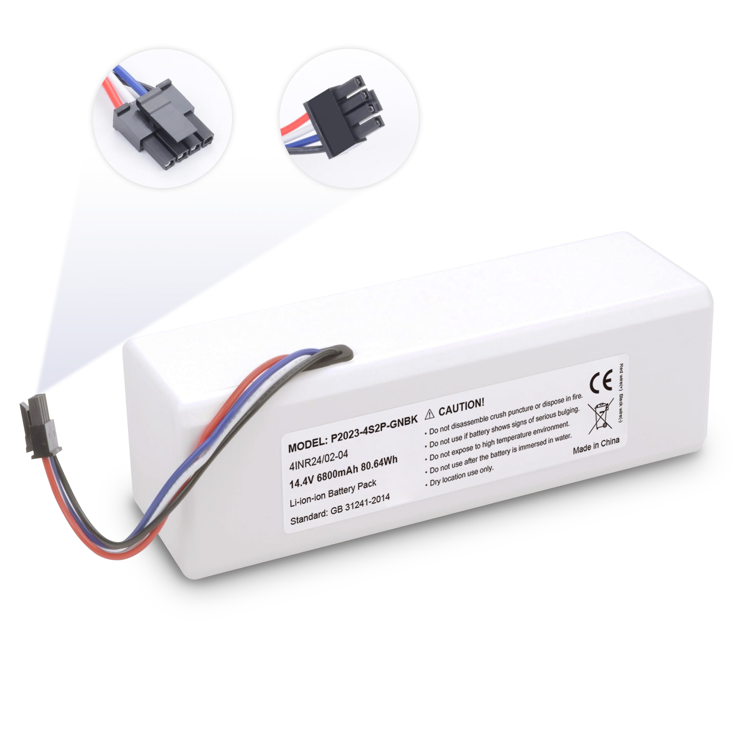 14.4V 6800mAh Replacement Lithium Battery For XIAOMI MIJIA 1C MC1808 SKV4093GL STYTJ01ZHM XM2000021 Robot Vacuum Cleaner Battery