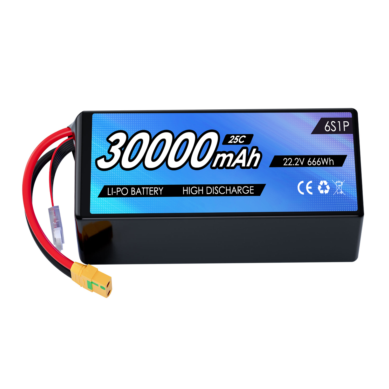22.2V 30000mAh Lipo Drone 6S 25C Drone UAV Batteries for FPV Drone UAV Airplane Aircraft RC Quadcopter Airplane Helicopter