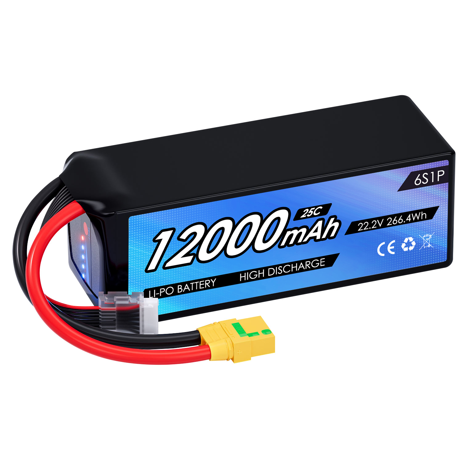 22.2V 12000mah Drone UAV Battery 6S 25C LCO Lithium Polymer Rc Truck Toys Car Toys Battery for Light Weight FPV Multi-axis Drone