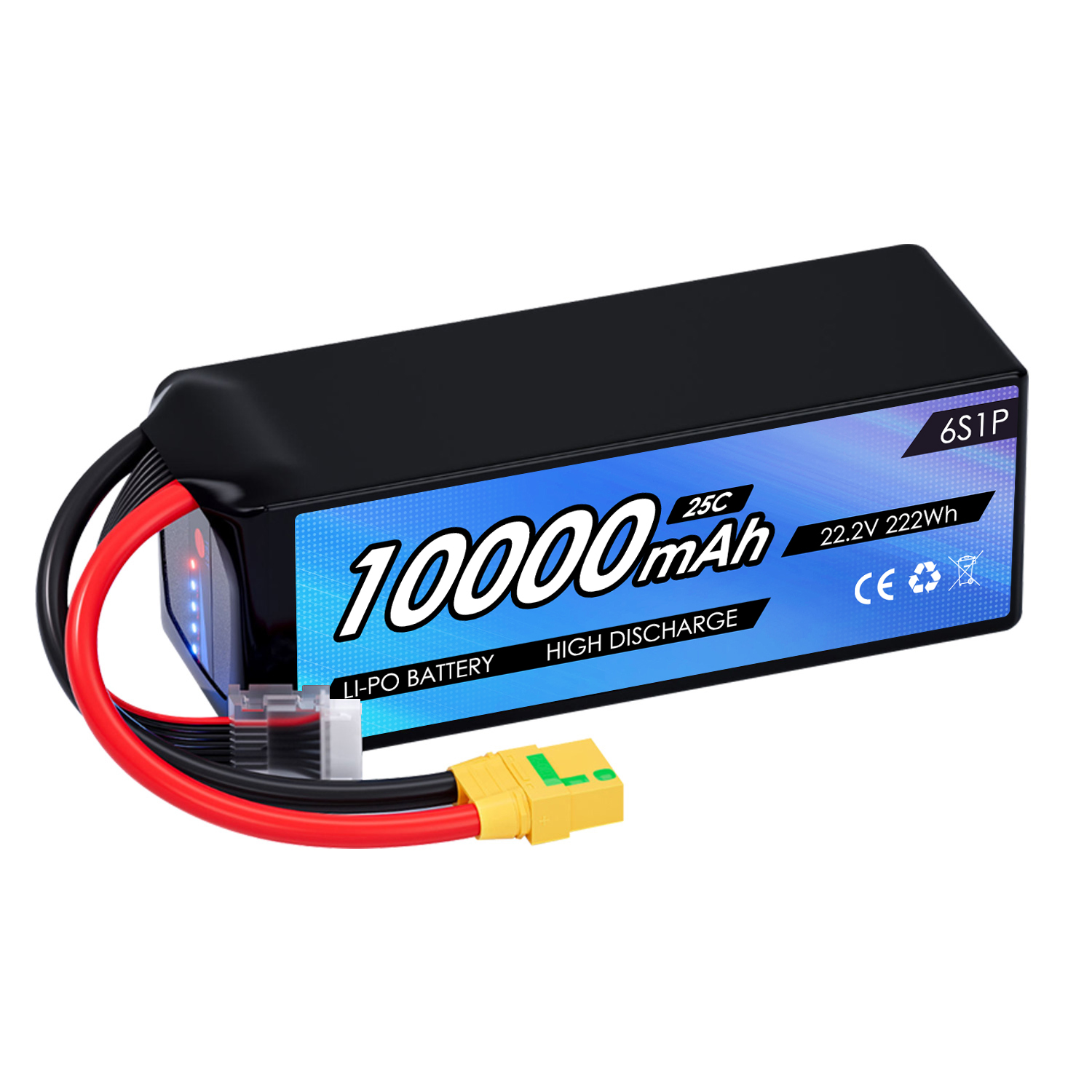 22.2V 10000mah Lipo RC Drone Battery 6S 25C Lipo Battery with Drone Soft case XT90 Connector for FPV UAV Aircraft