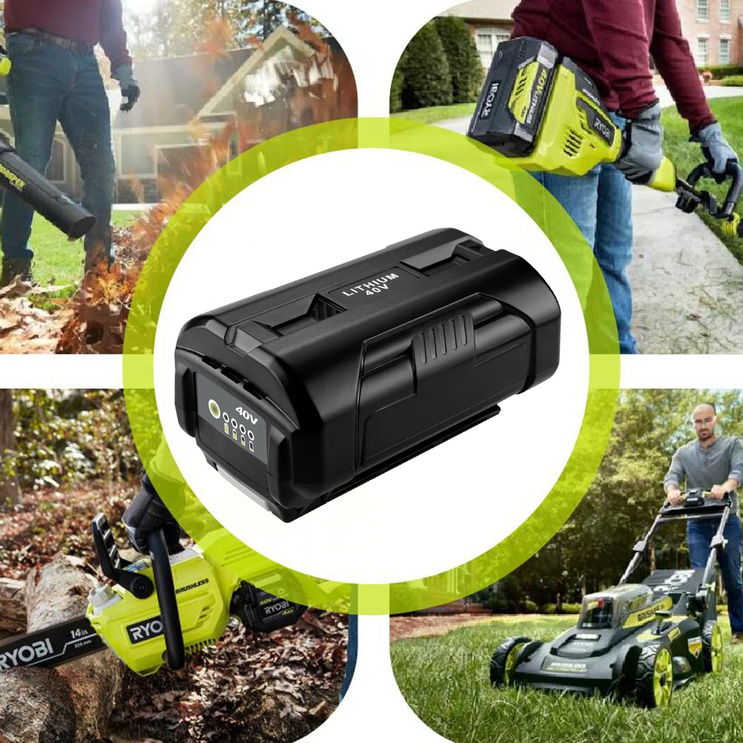 6.0Ah Ryobi Batterie 36v/40v Rechargeable Replacement 40v Ryobi Lithium Battery Cordless Tool Combo Kit OP4026 OP4040 OP4050